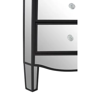 Tiffany 3 Drawer Mirrored Chest Glass Natural Glamorous