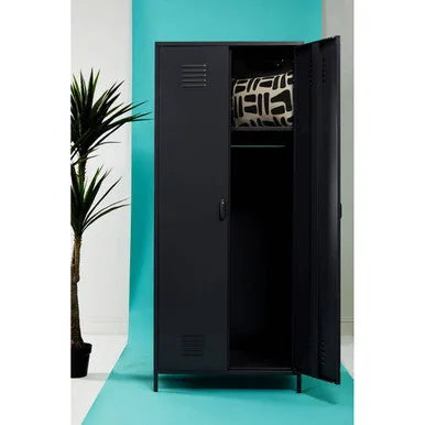 Academy Black Two Door Locker Style Wardrobe