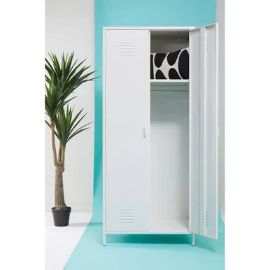 Academy White Two Door Locker Style Wardrobe