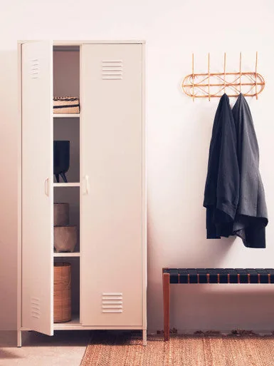 Academy White Two Door Locker Style Wardrobe