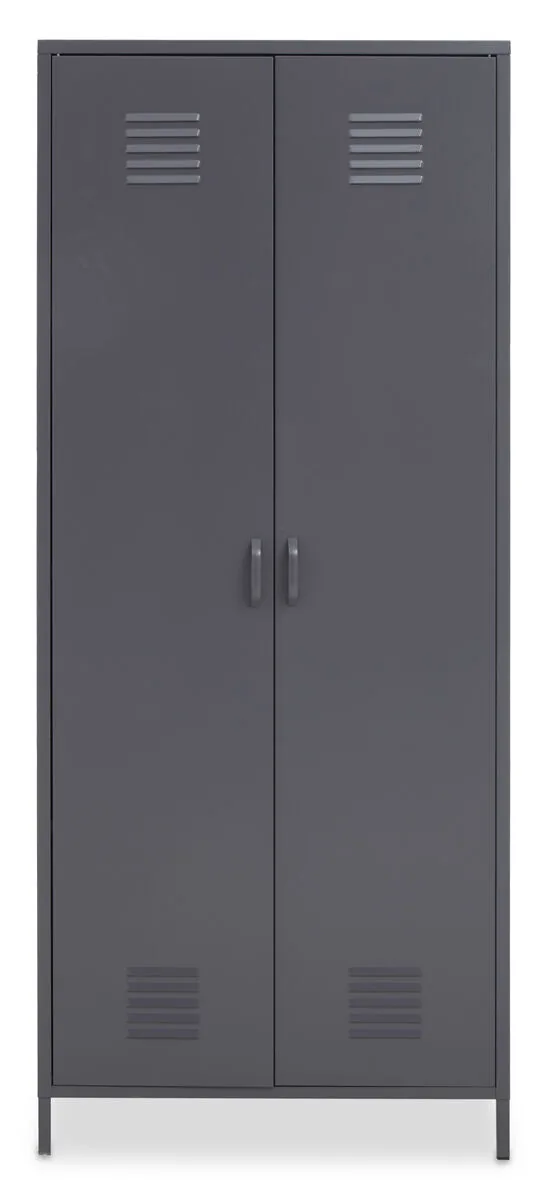 Academy Grey Two Door Locker Style Wardrobe