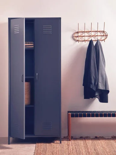 Academy Grey Two Door Locker Style Wardrobe