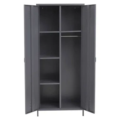 Academy Grey Two Door Locker Style Wardrobe