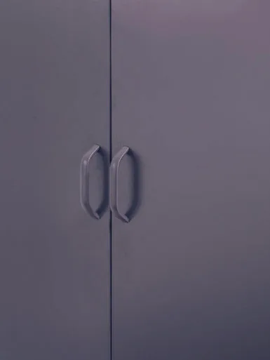 Academy Grey Two Door Locker Style Wardrobe