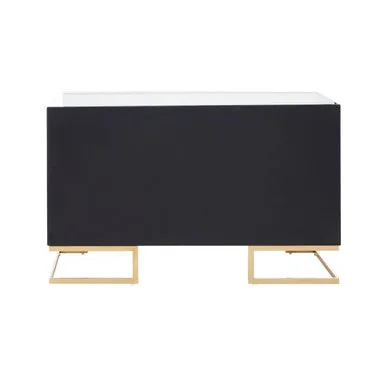 Kesena Mirrored Glass Brass Glamorous Chest Of Drawers