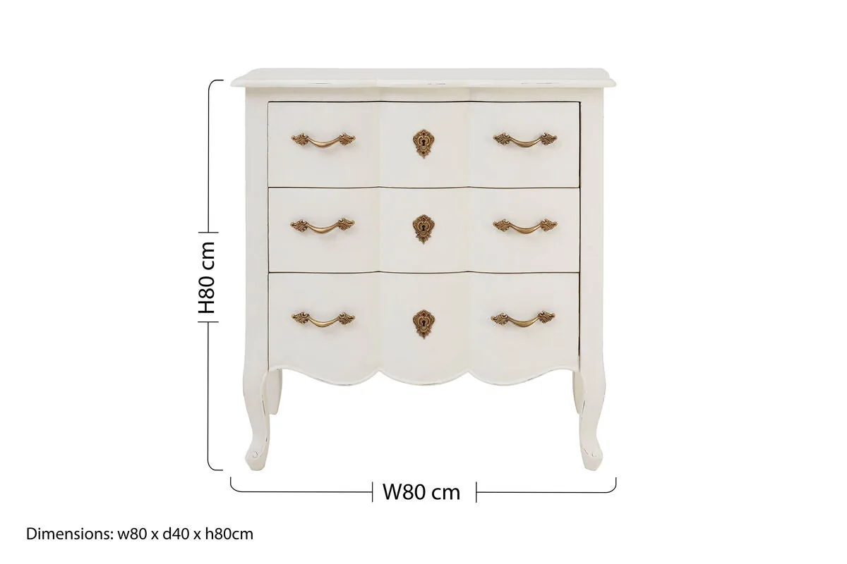 Kesena Mirrored Glass Brass Glamorous Chest Of Drawers