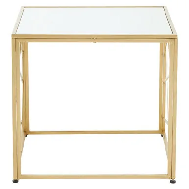 Farran Gold Side Table With Mirror Top