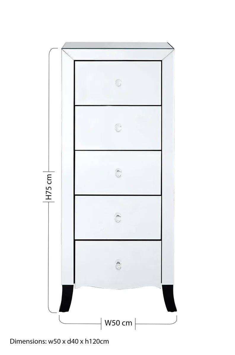 Graciela Chest Of 5 Drawer With Mirror Frame