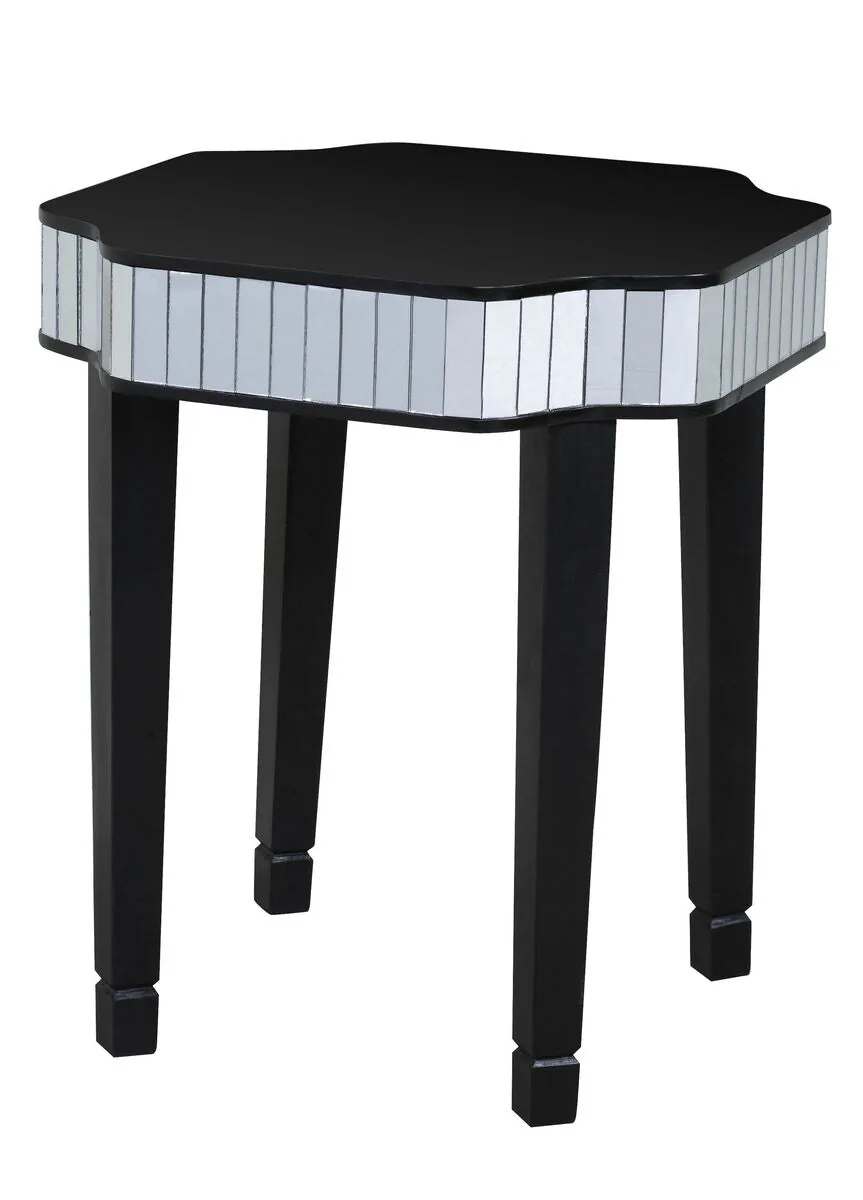Clavier Black & Mirror Side Table
