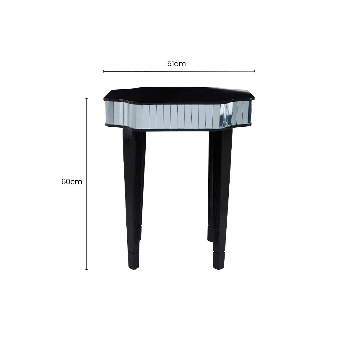 Clavier Black & Mirror Side Table