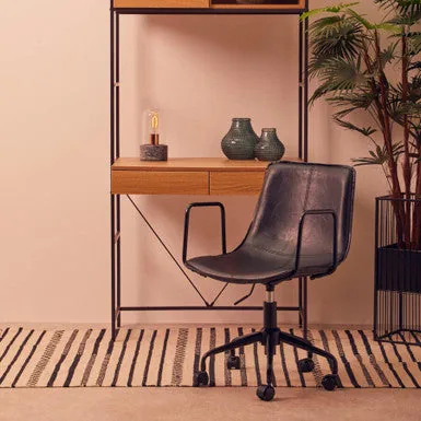 Branson Black Leather Home Office Chair