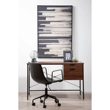 Branson Black Leather Home Office Chair