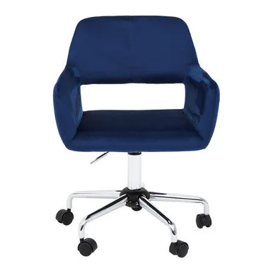Brent Navy Velvet & Chrome Base Home Office Chair