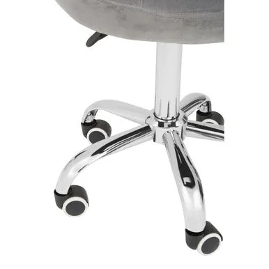 Fayth Grey Velvet Buttoned Home Office Chair
