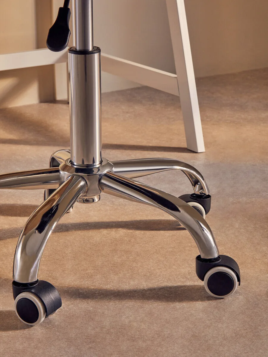 Fayth Grey Velvet Buttoned Home Office Chair