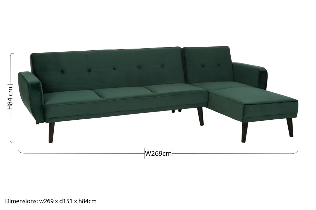 3 Seat Green Sofa Bed, Serene