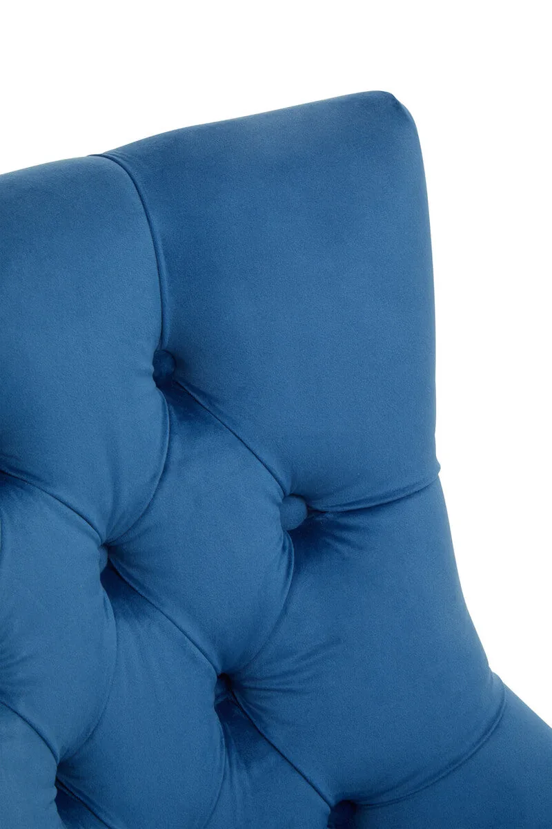 Anita Blue Velvet & Gold Base Home Office Chair
