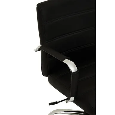 Brent Black Leather & Chrome Home Office Chair