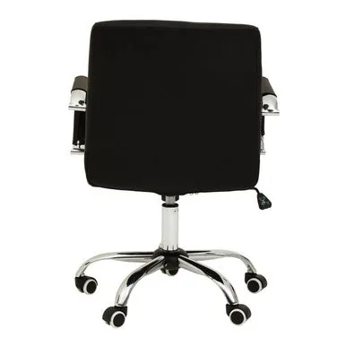 Brent Black Leather & Chrome Home Office Chair