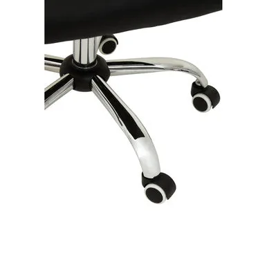 Brent Black Leather & Chrome Home Office Chair