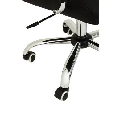Brent Black Leather & Chrome Home Office Chair