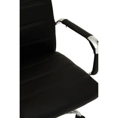 Brent Black Leather & Chrome Home Office Chair