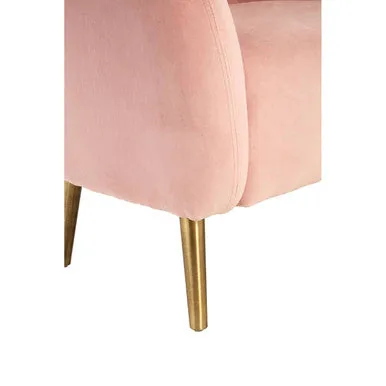 Louxor Pink Velvet Round Armchair