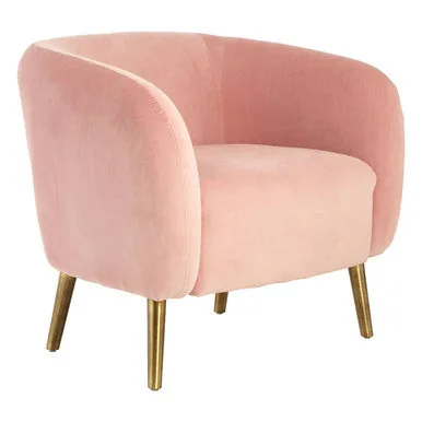 Louxor Pink Velvet Round Armchair