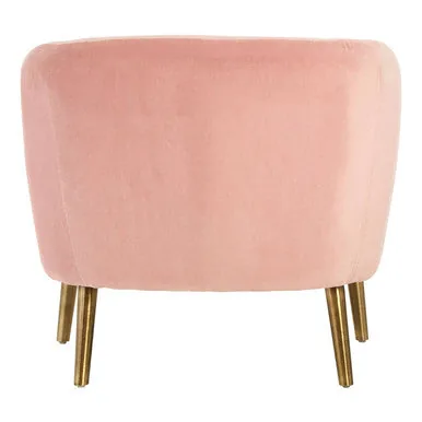 Louxor Pink Velvet Round Armchair