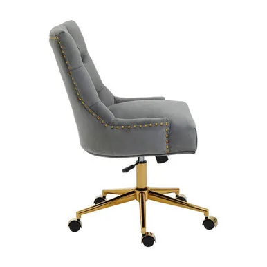 Anita Grey Velvet & Gold Base Home Office Chair
