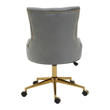 Anita Grey Velvet & Gold Base Home Office Chair