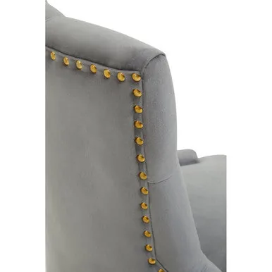 Anita Grey Velvet & Gold Base Home Office Chair