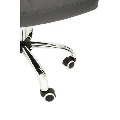 Brent Grey Leather & Chrome Home Office Chair