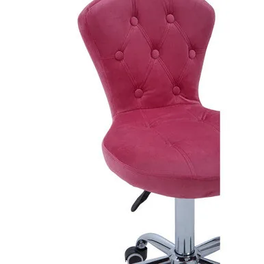 Fayth Pink Velvet Buttoned Home Office Chair