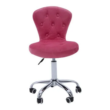 Fayth Pink Velvet Buttoned Home Office Chair
