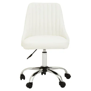 Brent Off White Leather Home Office Chair