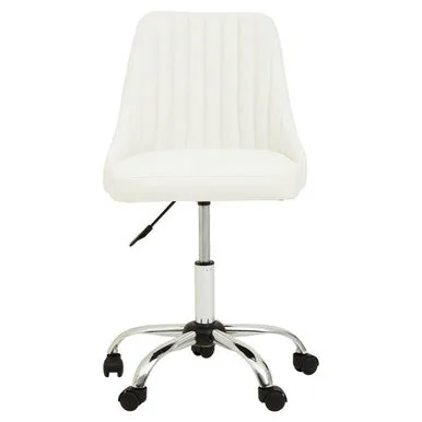 Brent Off White Leather Home Office Chair