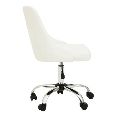 Brent Off White Leather Home Office Chair
