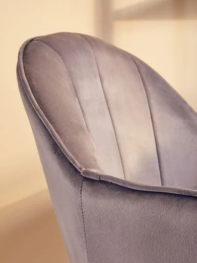 Brent Grey Velvet & Gold Base Home Office Chair