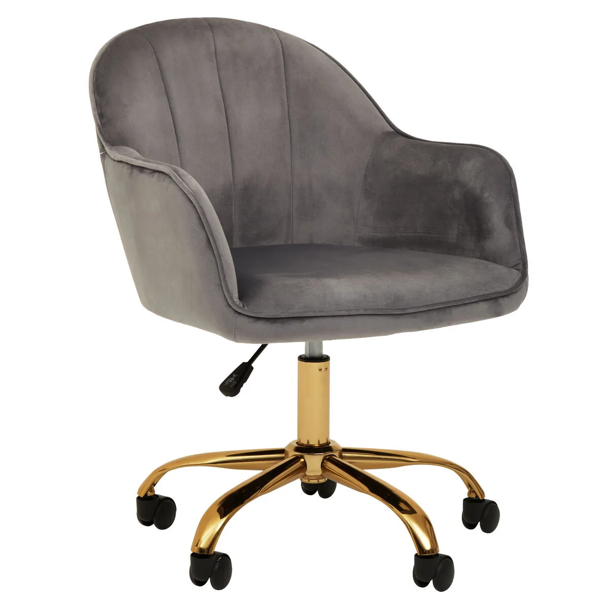 Brent Grey Velvet & Gold Base Home Office Chair