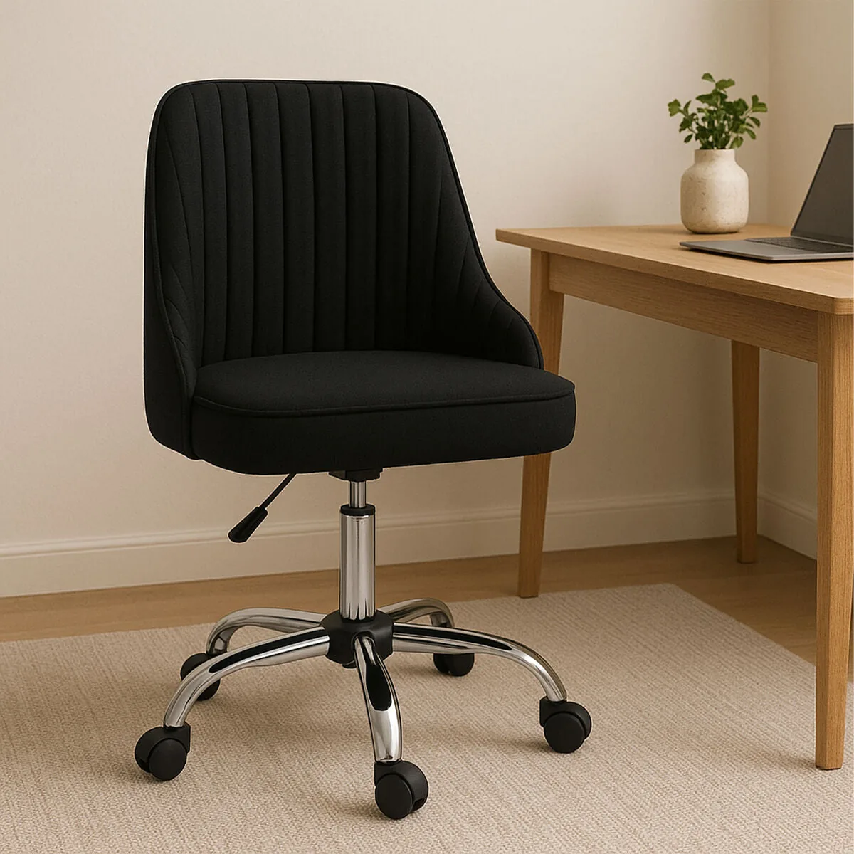 Alexi Black Fabric Home Office Chair