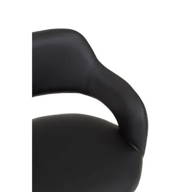 Fionna Black Home Office Chair With Curved Back