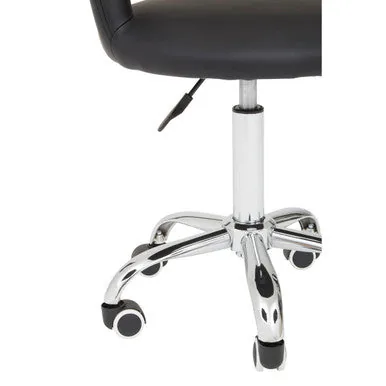 Fionna Black Home Office Chair With Curved Back