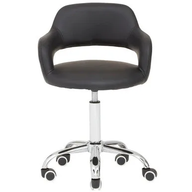 Fionna Black Home Office Chair With Curved Back
