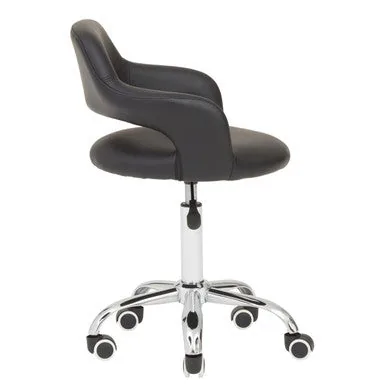 Fionna Black Home Office Chair With Curved Back