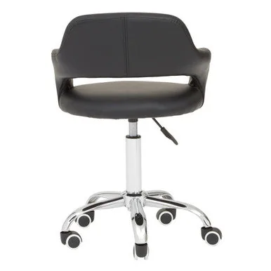 Fionna Black Home Office Chair With Curved Back