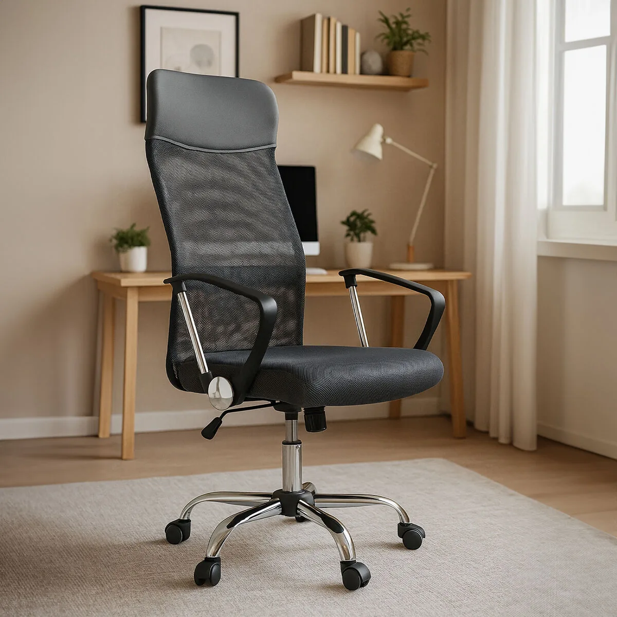 Brent Grey Mesh Home Office Chair