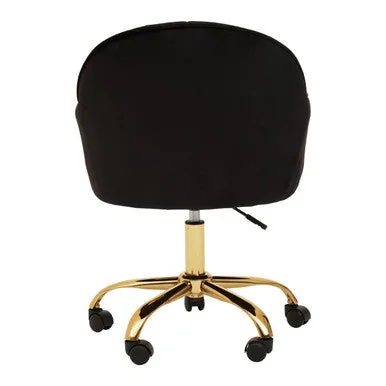 Brent Black Velvet & Gold Base Home Office Chair