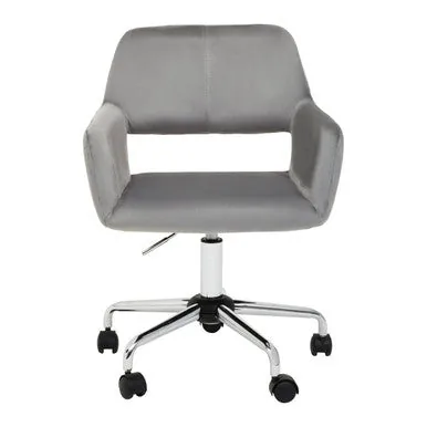 Brent Grey Velvet & Chrome Base Home Office Chair