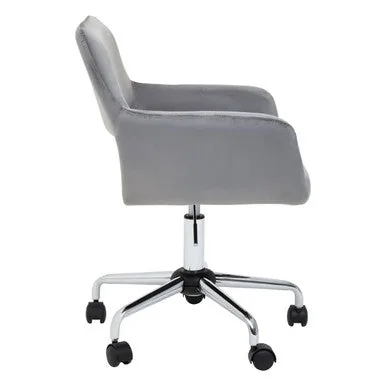 Brent Grey Velvet & Chrome Base Home Office Chair